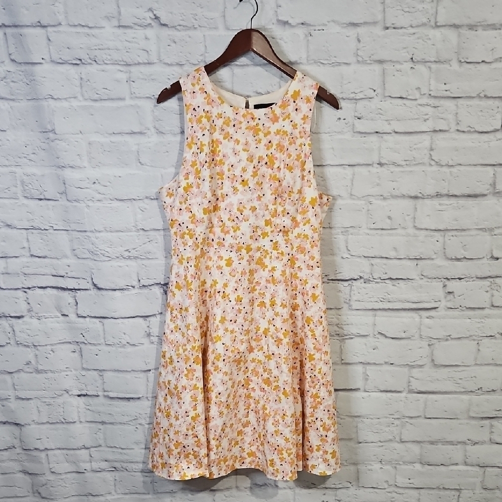 Liz Claiborne Pink and Yellow Floral Sleeveless Dress